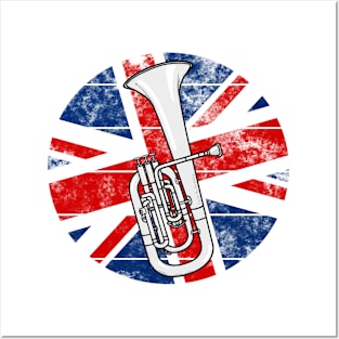 Tenor Horn UK Flag Britain Hornist British Musician Posters and Art